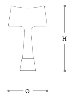 Dimensiones de la Lámpara de Mesa Teco Incanto Italamp